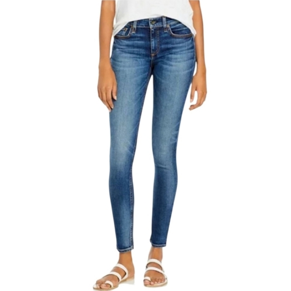Rag & Bone Cate Mid Rise Blue Skinny Jeans Size 24 - Picture 1 of 12